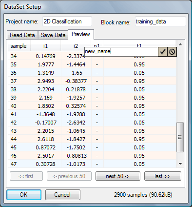 dialog window - view data